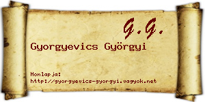 Gyorgyevics Györgyi névjegykártya